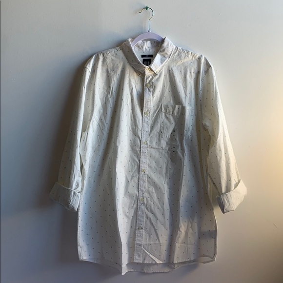 Gap Button Down Shirt Green Diamond Pattern - Picture 2 of 9